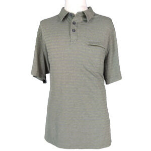 Duluth Trading polo shirt men's XL extra large gray striped security pocket